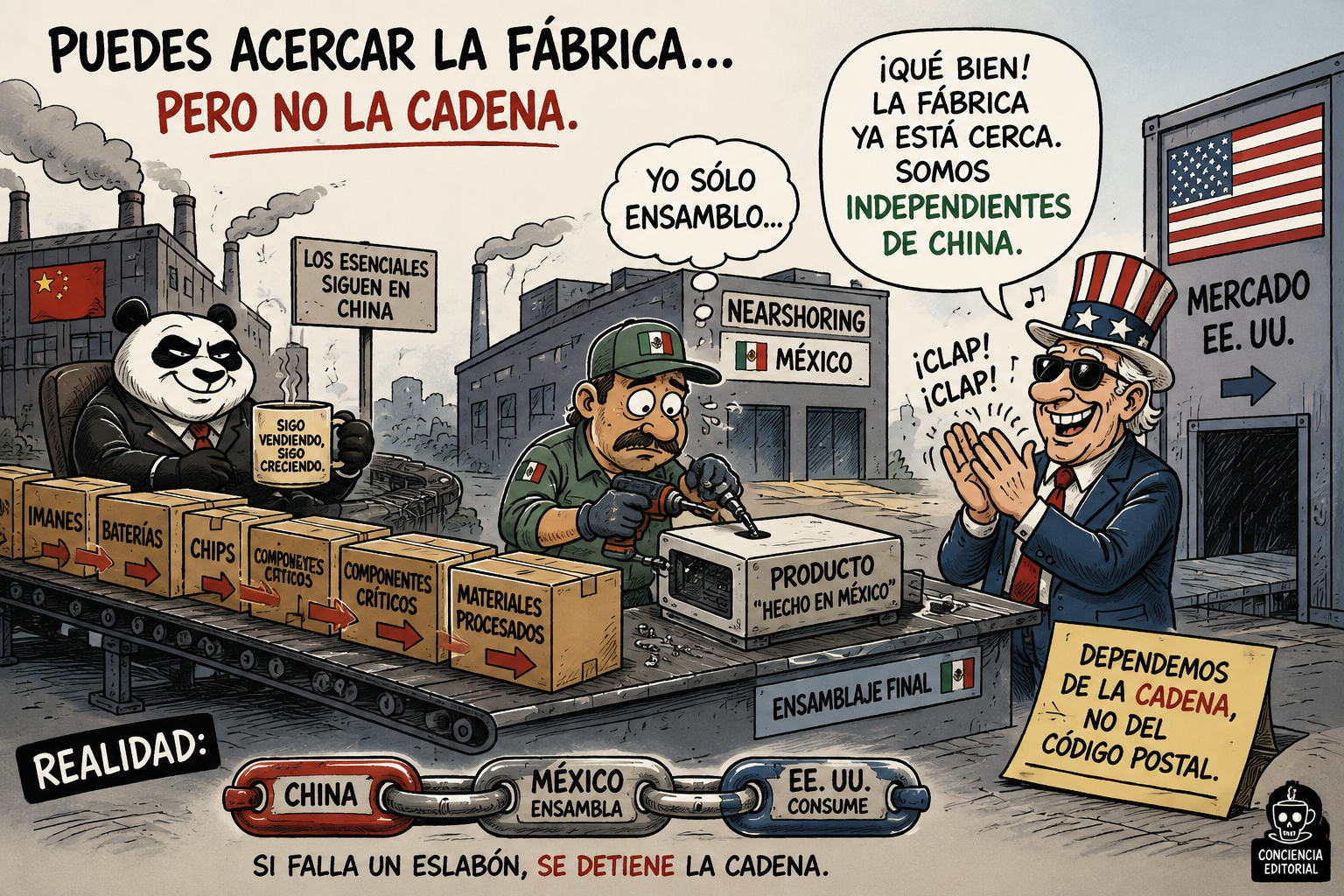 La fábrica está cerca. La cadena no.